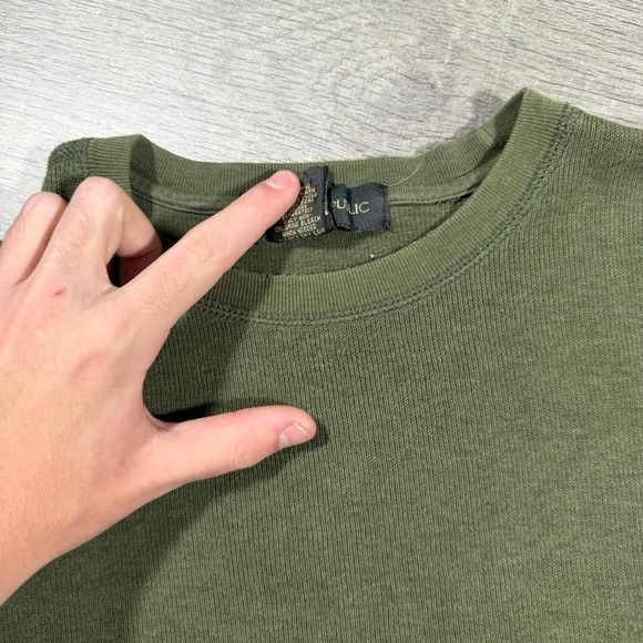 banana, republic, green striped sweatshirt, size large boxy - Picture 4 of 6